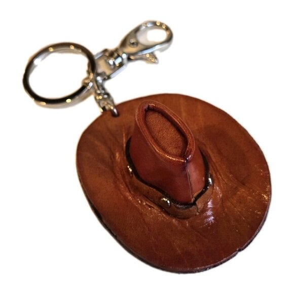 Handmade Other - New Brown Cowboy Cowgirl Hat Western Handmade 3D Leather Key Chain Gift Birthday